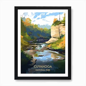 Cuyahoga Lake National Park Travel Poster Illustration Style 4 Art Print