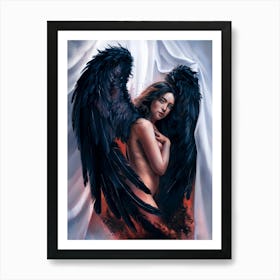 Naked dark angel art print painting #1 Art Print