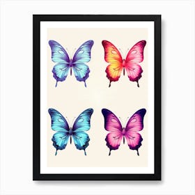 Colorful Butterflies Art Print