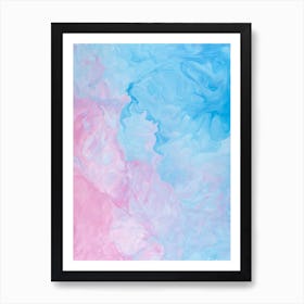 Abstract Pink And Blue Paint Art Print