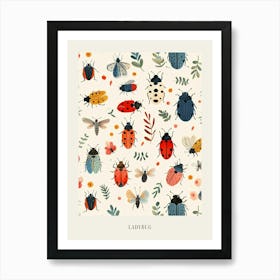 Colourful Insect Illustration Ladybug 16 Poster Art Print