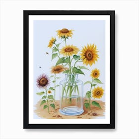 Sunflowers In A Vase 2 Art Print