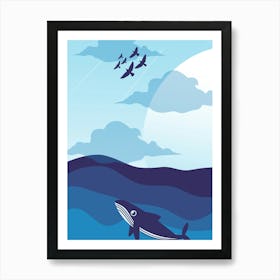 Whale In The Ocean Art Print