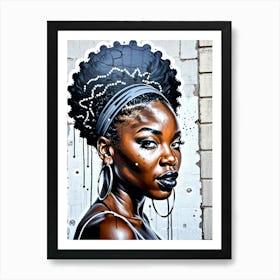 Graffiti Mural Of Beautiful Black Woman 364 Art Print