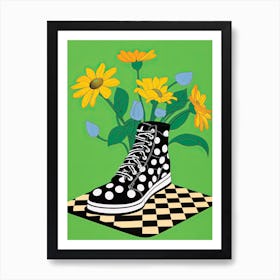 Step into Spring: Floral Shoes and Sneaker Art Art Print
