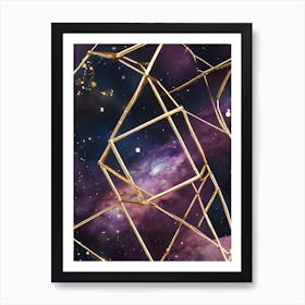 Gold Space Wallpaper Art Print