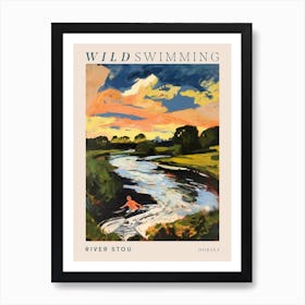 Wild Swimming At River Stou Dorset 4 Poster Art Print