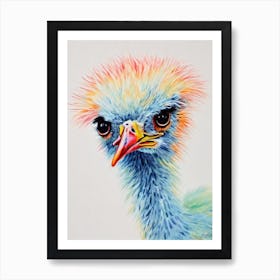 Ostrich Watercolour Bird Art Print