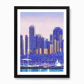 Vancouver, City Us  Pointillism Art Print