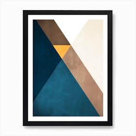 Blue Brown And Beige Shapes Art Print