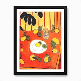 Henri Matisse Black Philodendron And Lemons Art Print