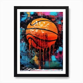 Colorful Basketball Graffiti Street Art Print