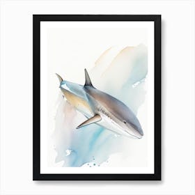 Oceanic Whitetip Shark Watercolour Art Print