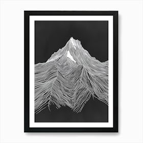 Beinn Mhanach Mountain Line Drawing 8 Art Print