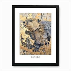 Beaver Precisionist Illustration 1 Poster Art Print