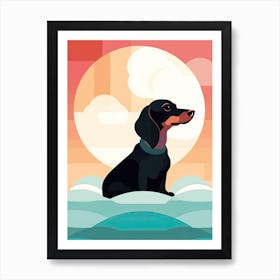 Dachshund, Dog minimalism art Art Print