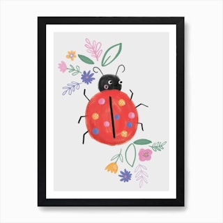 Cute Critters Lady Bug Kids Art Print