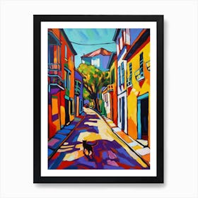 Painting Of Cape Town With A Cat In The Style Of Fauvism 4 Art Print