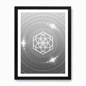 Geometric Glyph in White and Silver with Sparkle Array n.0203 Art Print