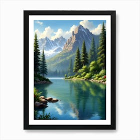 Lake In The Mountains Art Print