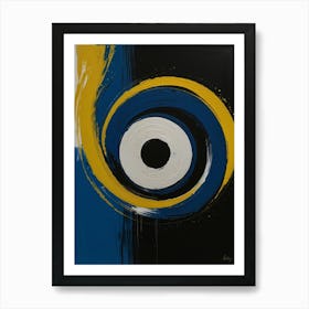 Default A Painting Of A Blue And Yellow Swirl With A Black Bac 1 Art Print