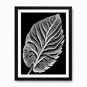 Bael Leaf Linocut 3 Art Print