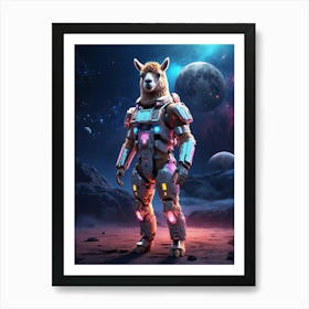 Alpaca In Cyborg Body #3 Art Print