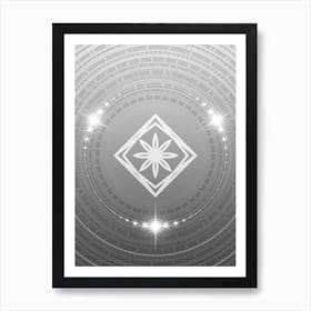 Geometric Glyph in White and Silver with Sparkle Array n.0317 Art Print