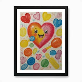 Heart With Balloons 1 Art Print