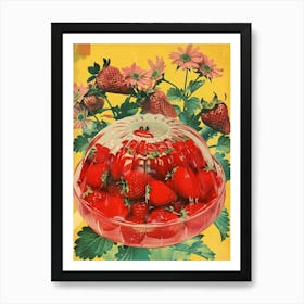 Strawberry Jelly Retro Collage 4 Art Print