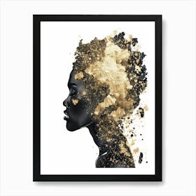 Portrait Of African Woman With Gold Dust Art Print