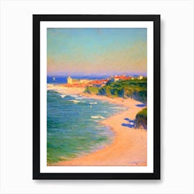 La Côte Des Basques Beach Biarritz France Monet Style Art Print