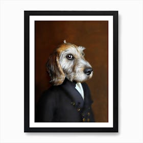 Retired Hunter Gump Dog Pet Portraits Art Print