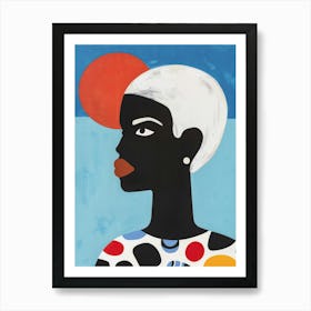 African Woman With Polka Dots Art Print