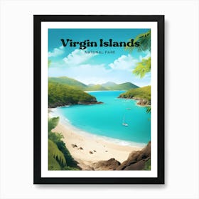 Virgin Islands National Park West Indies Beautiful Travel Illustration Art Print