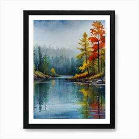 Autumn Trees By The Lake Art Print