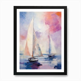 Sailboats On The Ocean Art Print