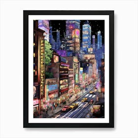 New York Pixel Art 2 Art Print