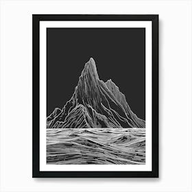 Ben Lui Mountain Line Drawing 4 Art Print