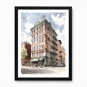 Tribeca New York City Neighborhood, Watercolour 3 Art Print