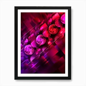 Abstract Red Moon Art Print