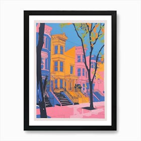 Flushing New York Colourful Silkscreen Illustration 4 Art Print