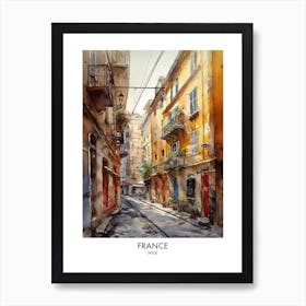 Nice, France 2 Watercolor Travel Poster Art Print