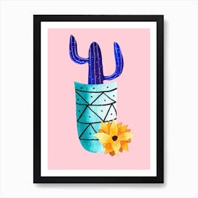 Galaxy Cactus Art Print