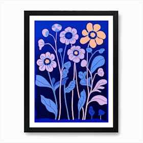 Blue Flower Illustration Statice 3 Art Print