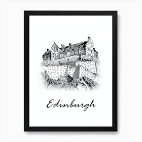 Fineliner Edinburgh Landmark Art Print