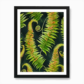 Pattern Poster Harts Tongue Fern 1 Art Print