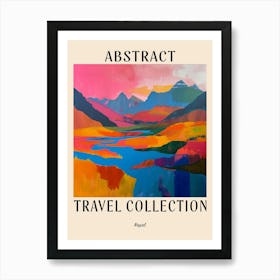 Abstract Travel Collection Poster Nepal 4 Art Print