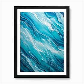 Abstract Naval Design Fusing Turquoise And Blue To Create A Ripple Effect Reminiscent Of A Turbulen (1) Art Print