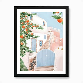 Greek Cottage Travel Art Print